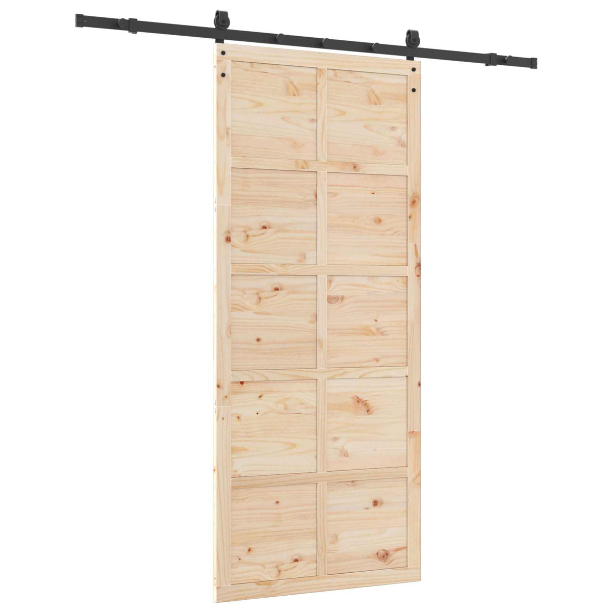 Skydedør Naturfarvet 90 x 208 cm Massivt fyrretræ