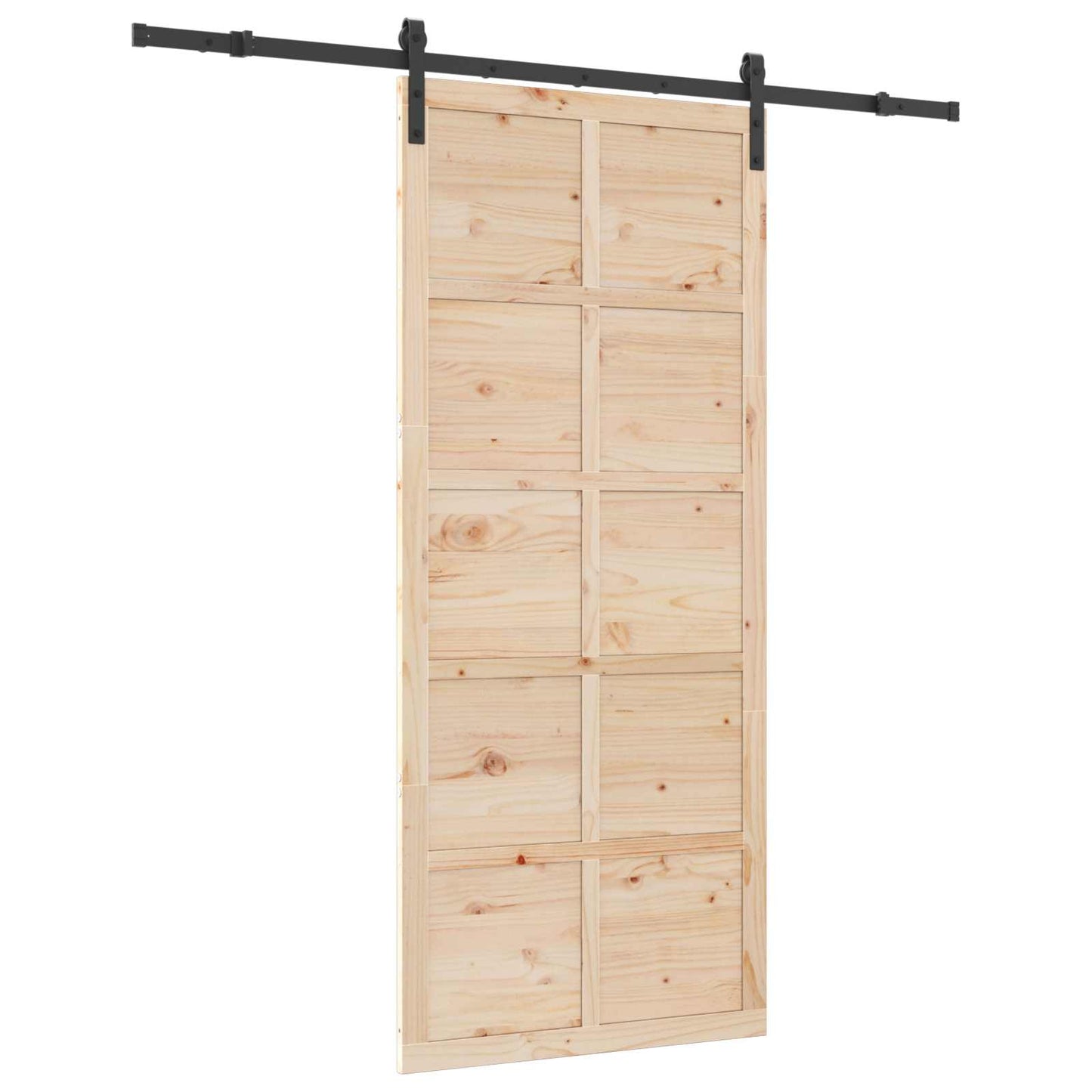 Skydedør Naturfarvet 90 x 208 cm Massivt fyrretræ