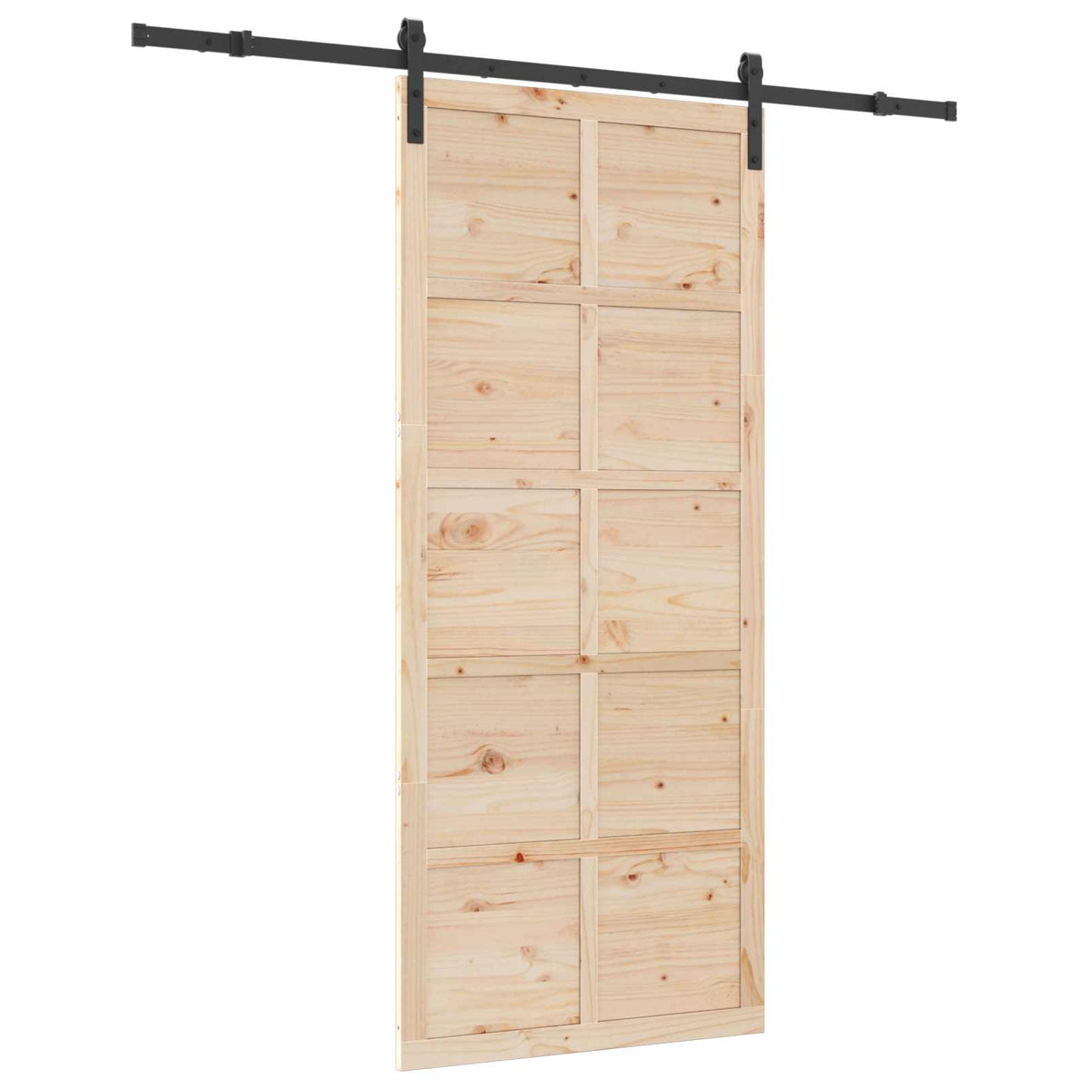 Skydedør Naturfarvet 90 x 208 cm Massivt fyrretræ