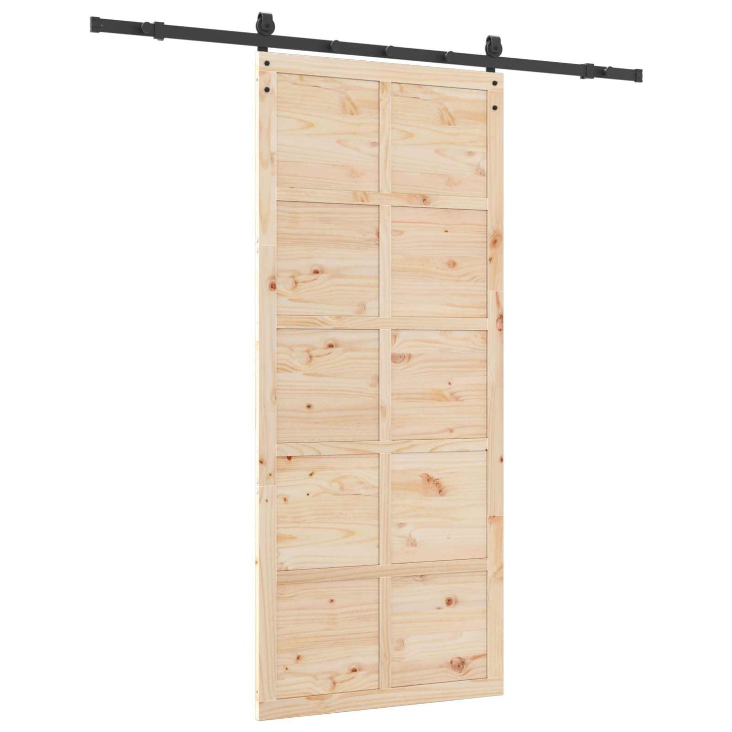 Skydedør Naturfarvet 90 x 208 cm Massivt fyrretræ