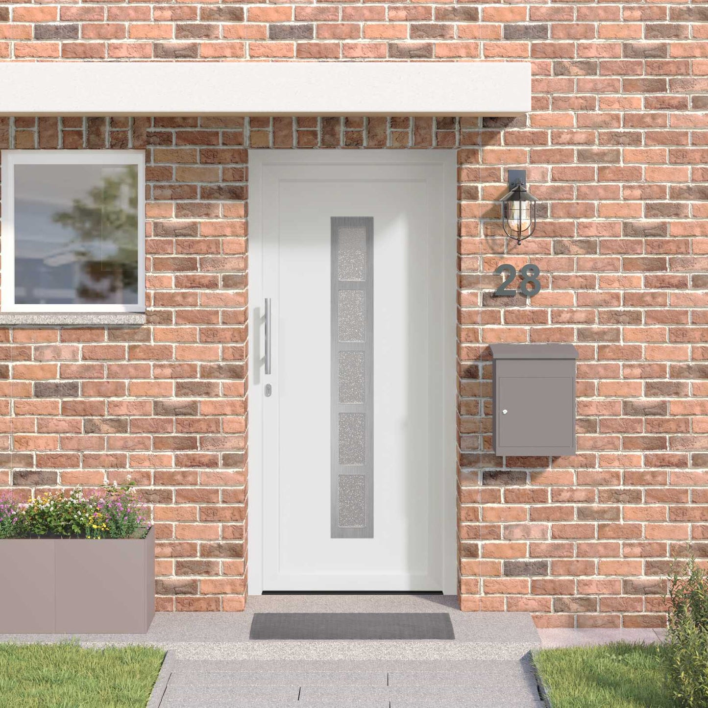 Hoveddør 98 x 200 cm PVC Hvid
