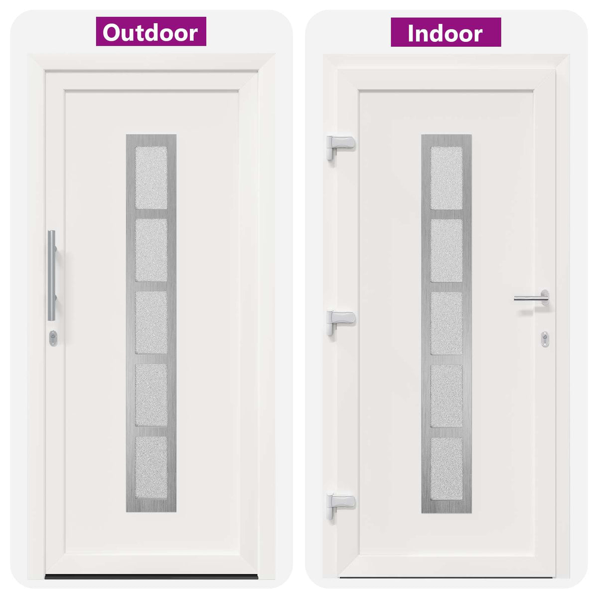 Hoveddør 98 x 208 cm PVC Hvid