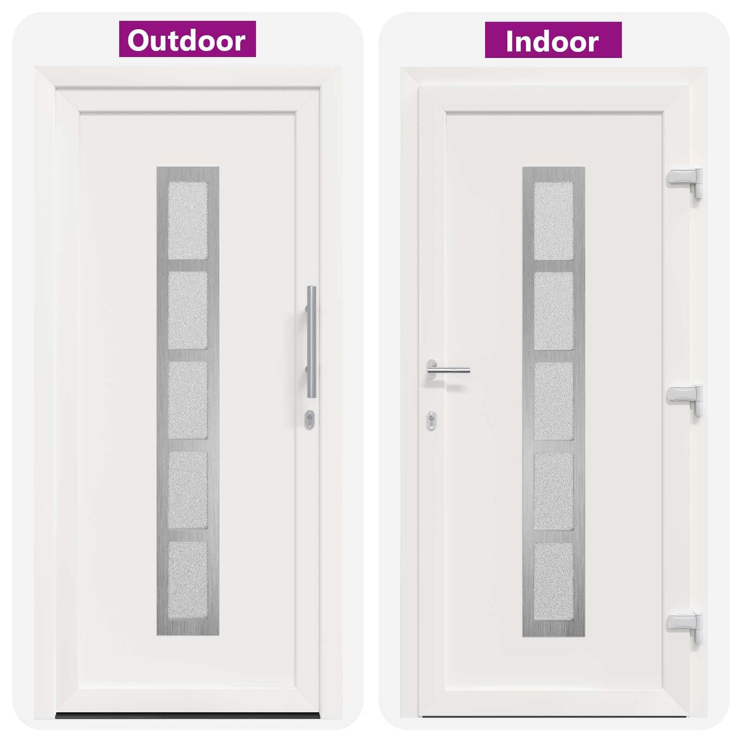 Hoveddør 88 x 200 cm PVC Hvid
