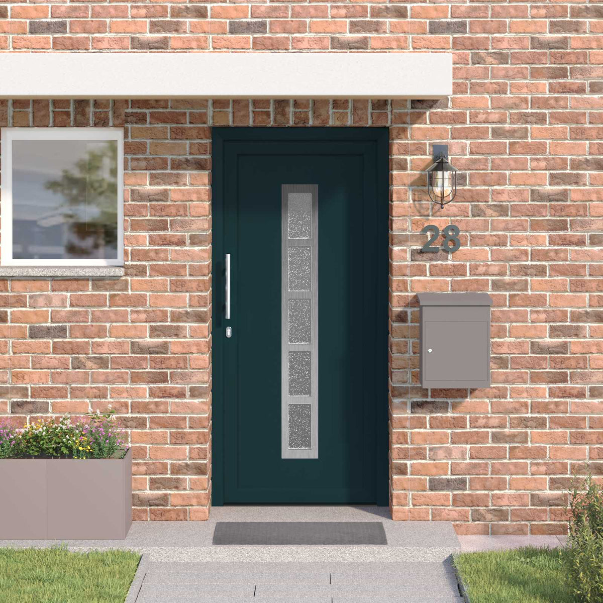 Hoveddør 98 x 200 cm PVC Antracit
