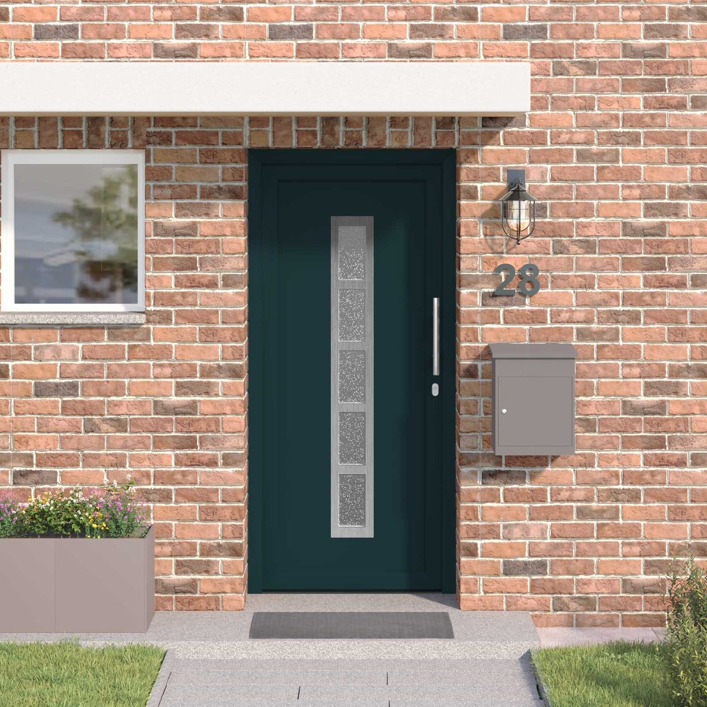 Hoveddør 88 x 200 cm PVC Antracit