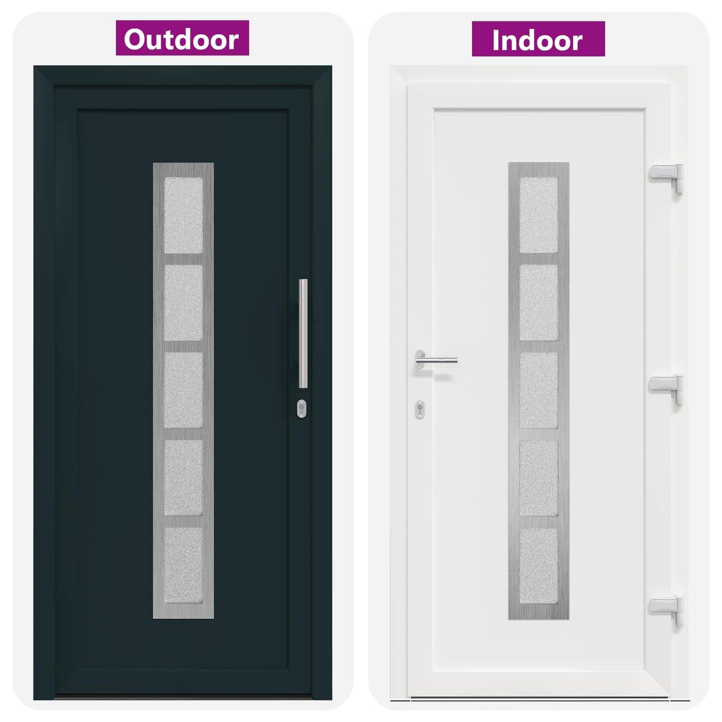 Hoveddør 88 x 200 cm PVC Antracit
