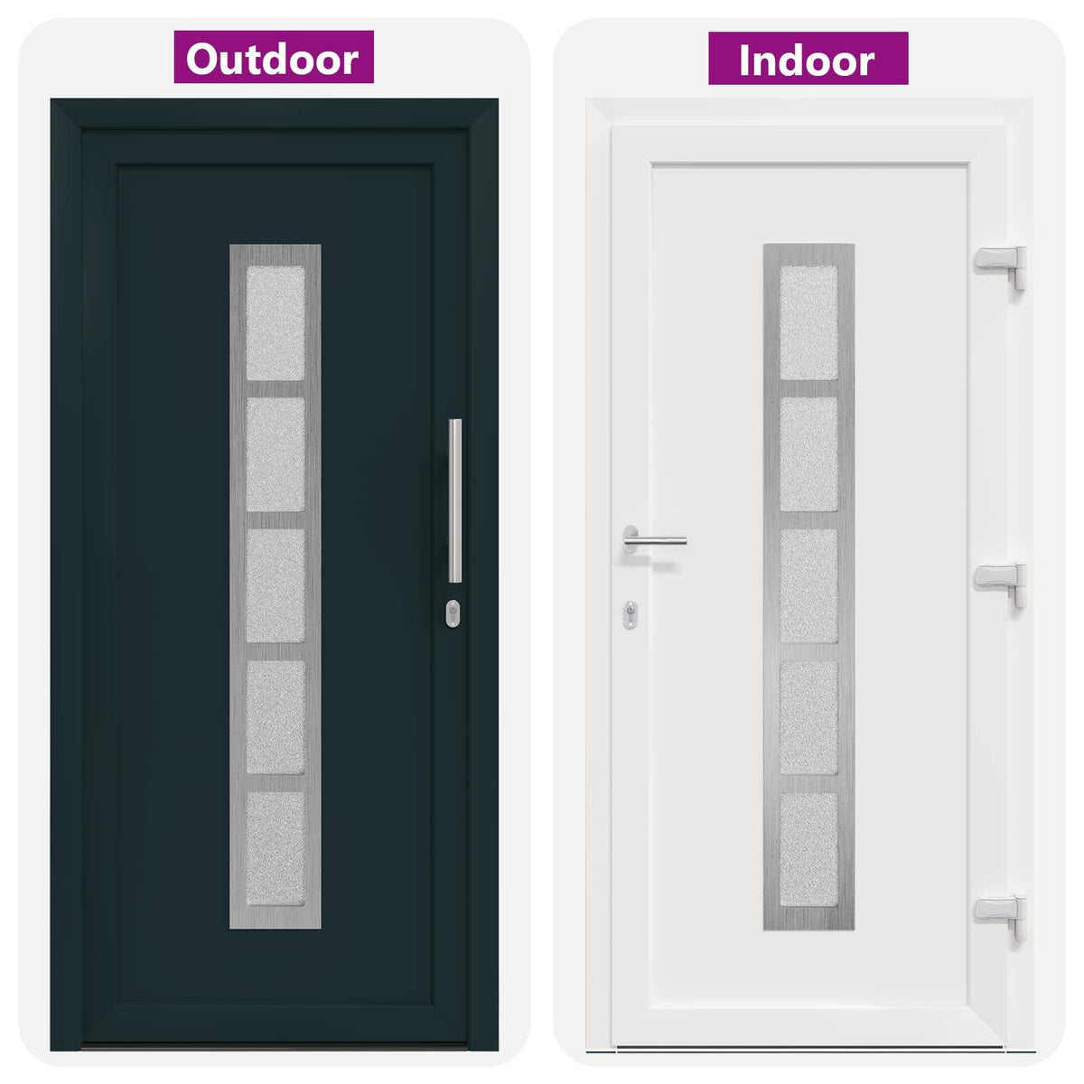 Hoveddør 98 x 208 cm PVC Antracit