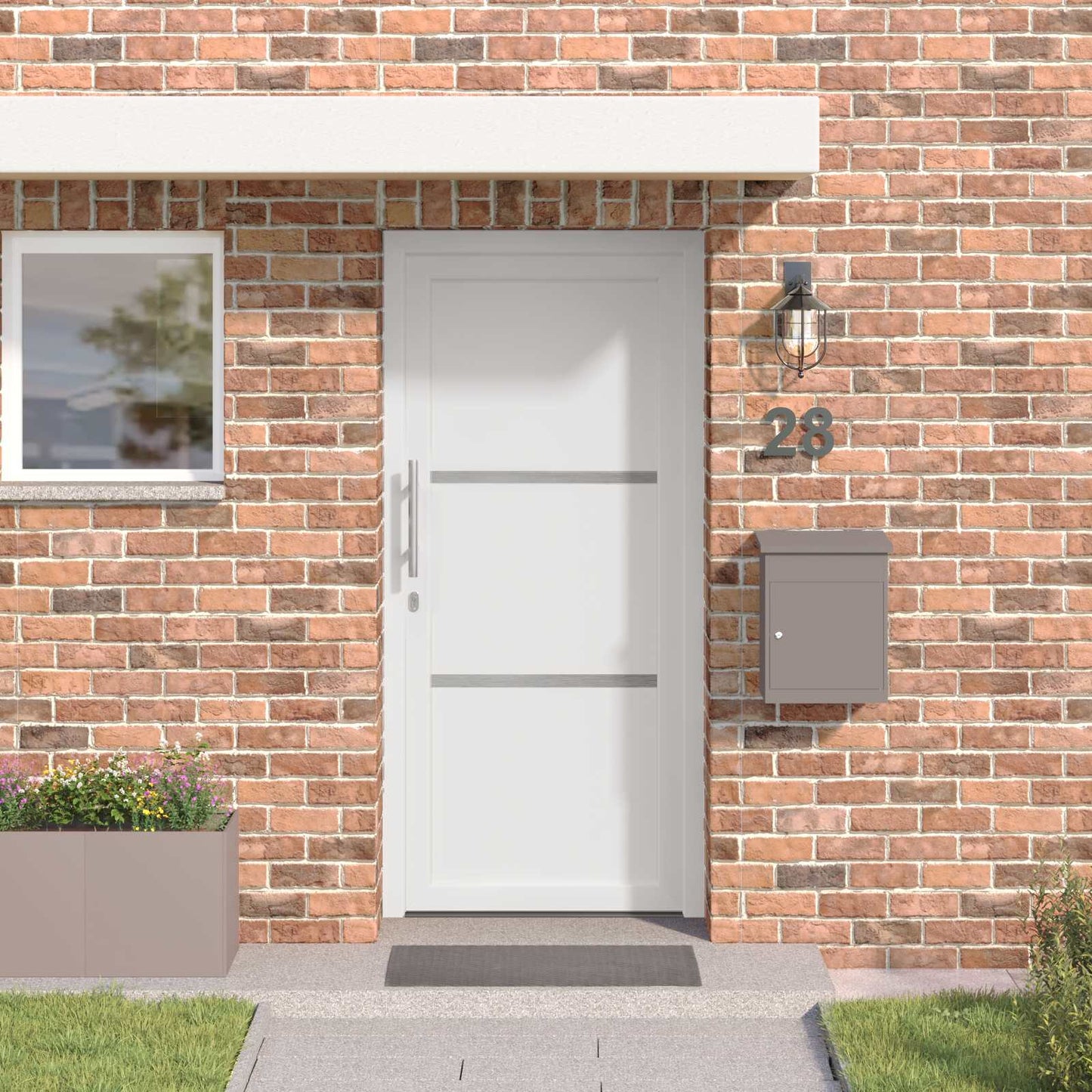 Hoveddør 88 x 200 cm PVC Hvid