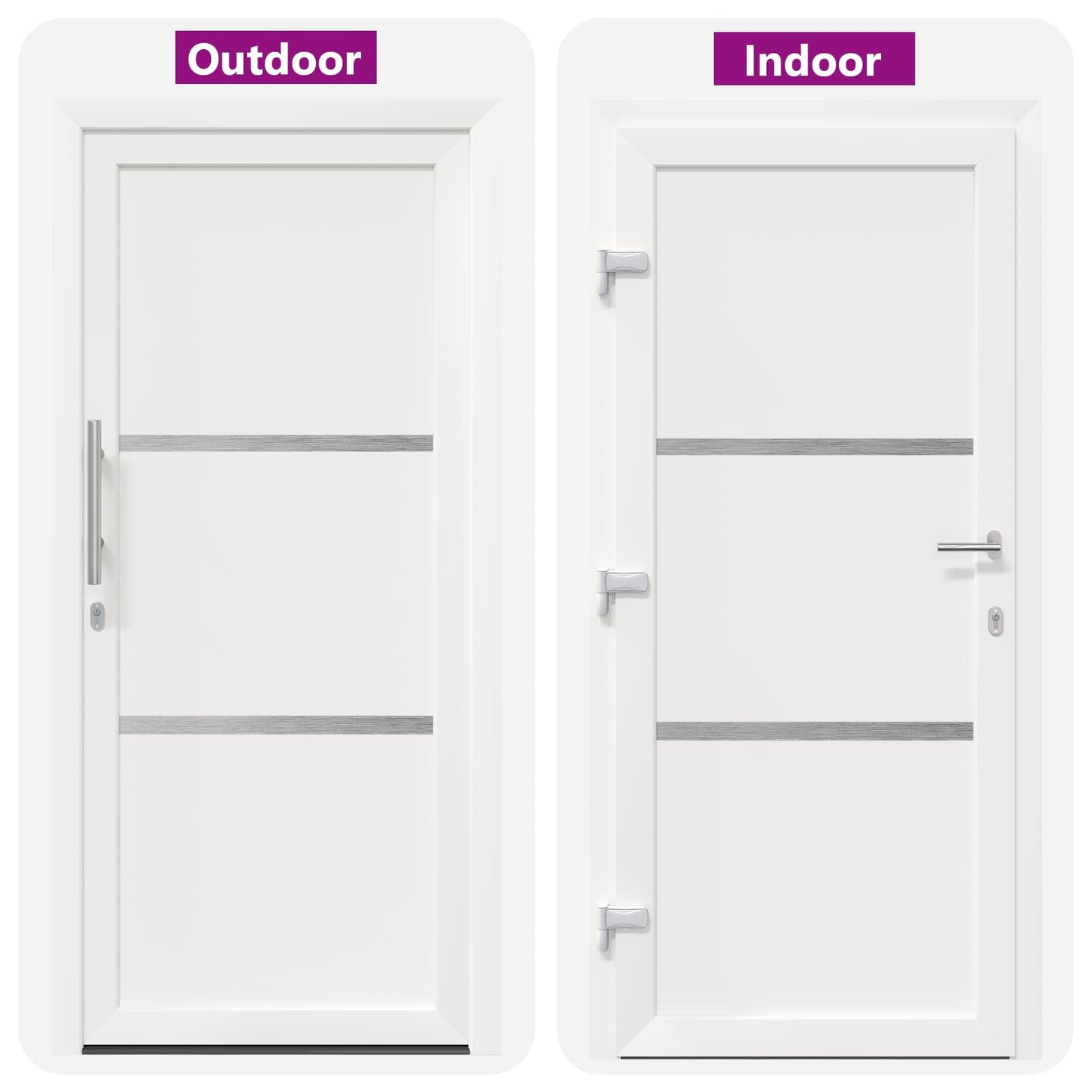 Hoveddør 98 x 200 cm PVC Hvid