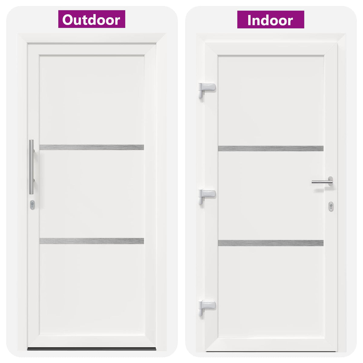 Hoveddør 108 x 208 cm PVC Hvid