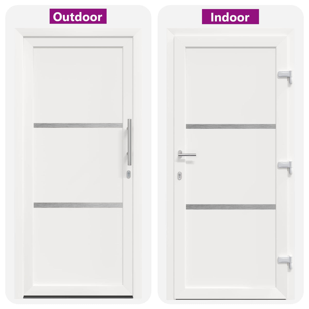 Hoveddør 88 x 200 cm PVC Hvid