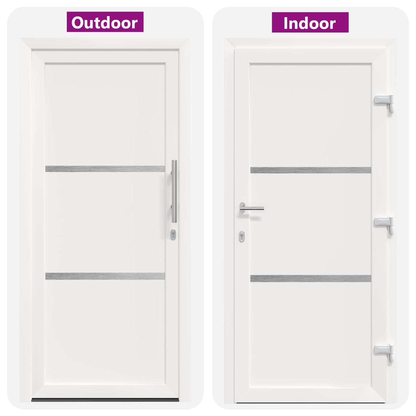 Hoveddør 98 x 200 cm PVC Hvid