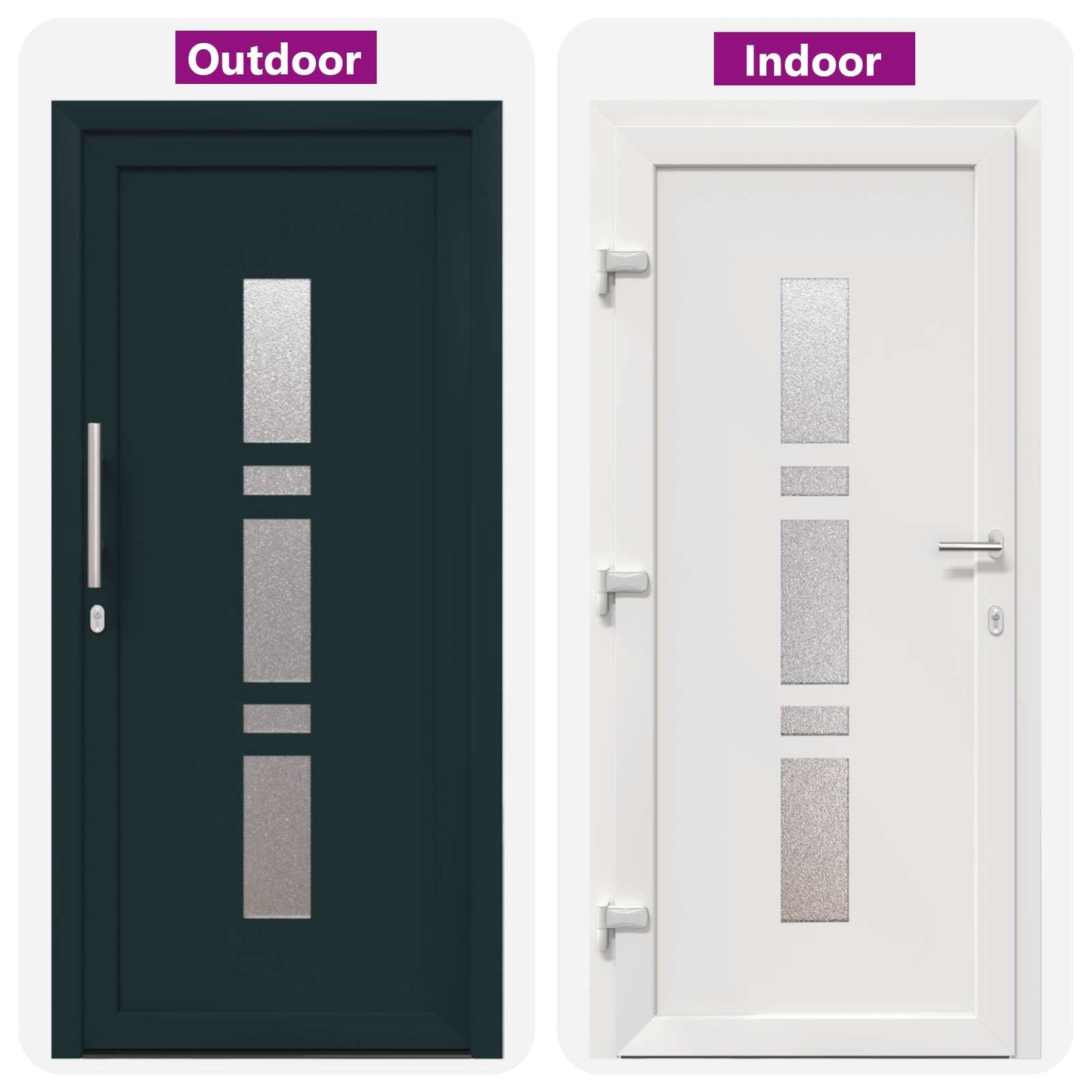 Hoveddør 98 x 200 cm PVC Antracit