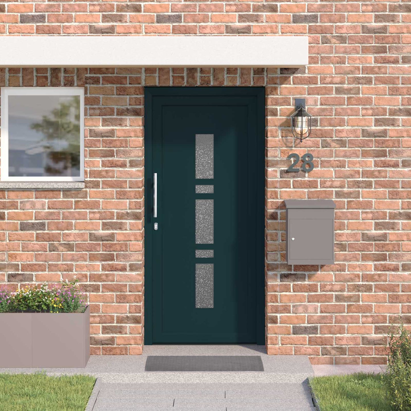 Hoveddør 98 x 208 cm PVC Antracit