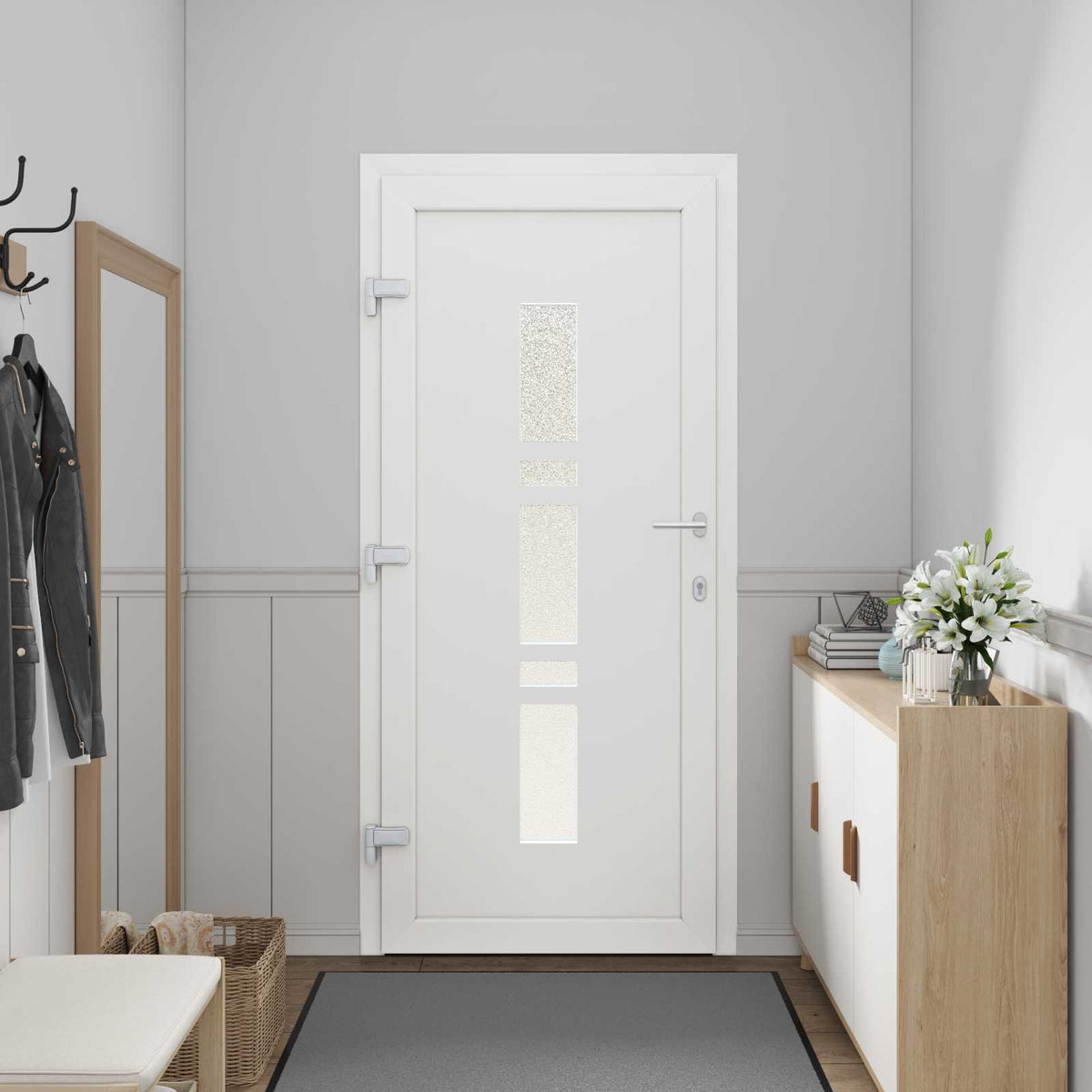 Hoveddør 108 x 208 cm PVC Antracit