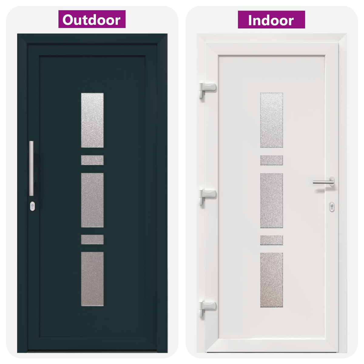 Hoveddør 108 x 208 cm PVC Antracit