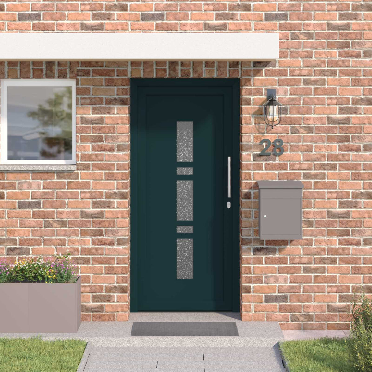 Hoveddør 88 x 200 cm PVC Antracit