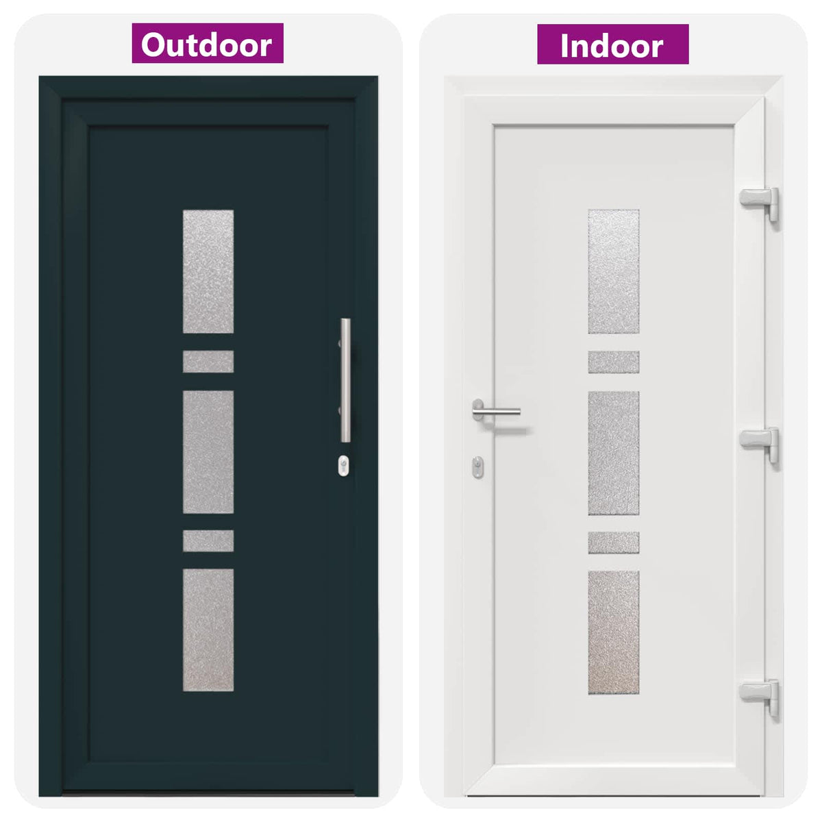 Hoveddør 88 x 200 cm PVC Antracit