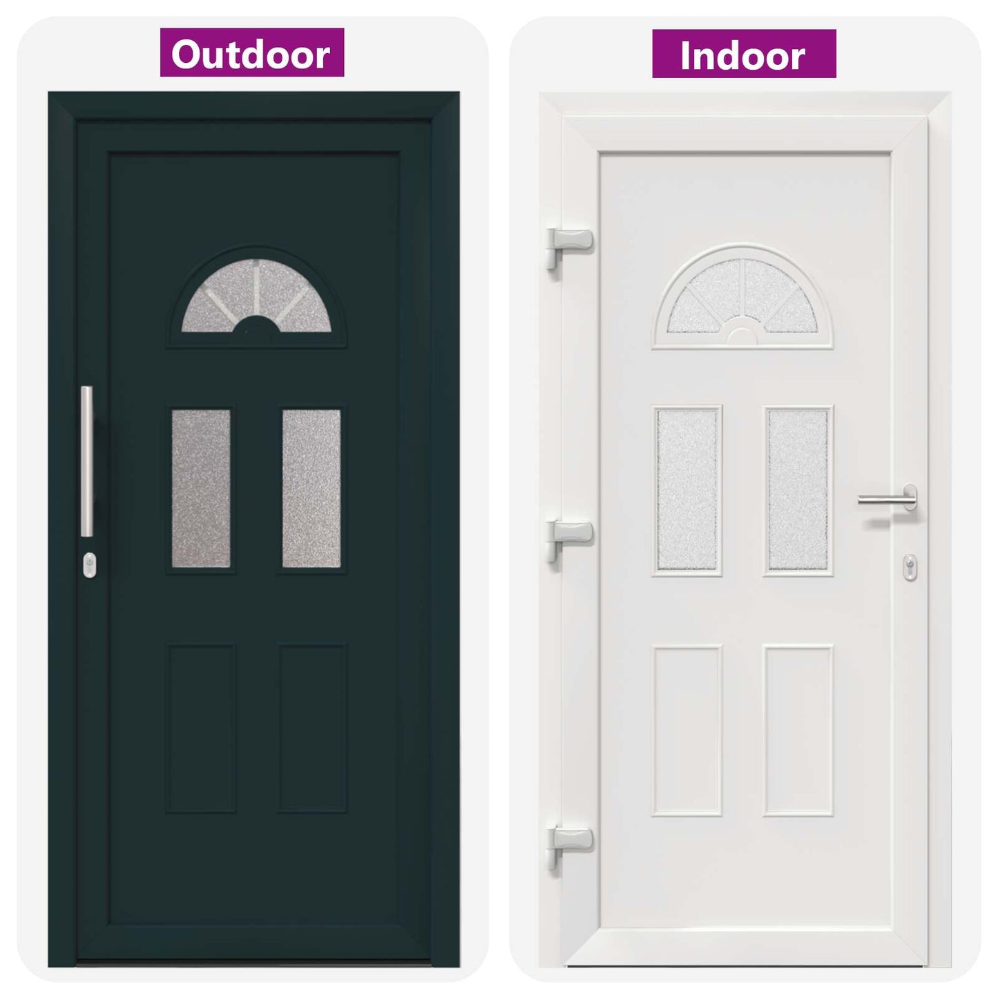 Hoveddør 98 x 208 cm PVC Antracit