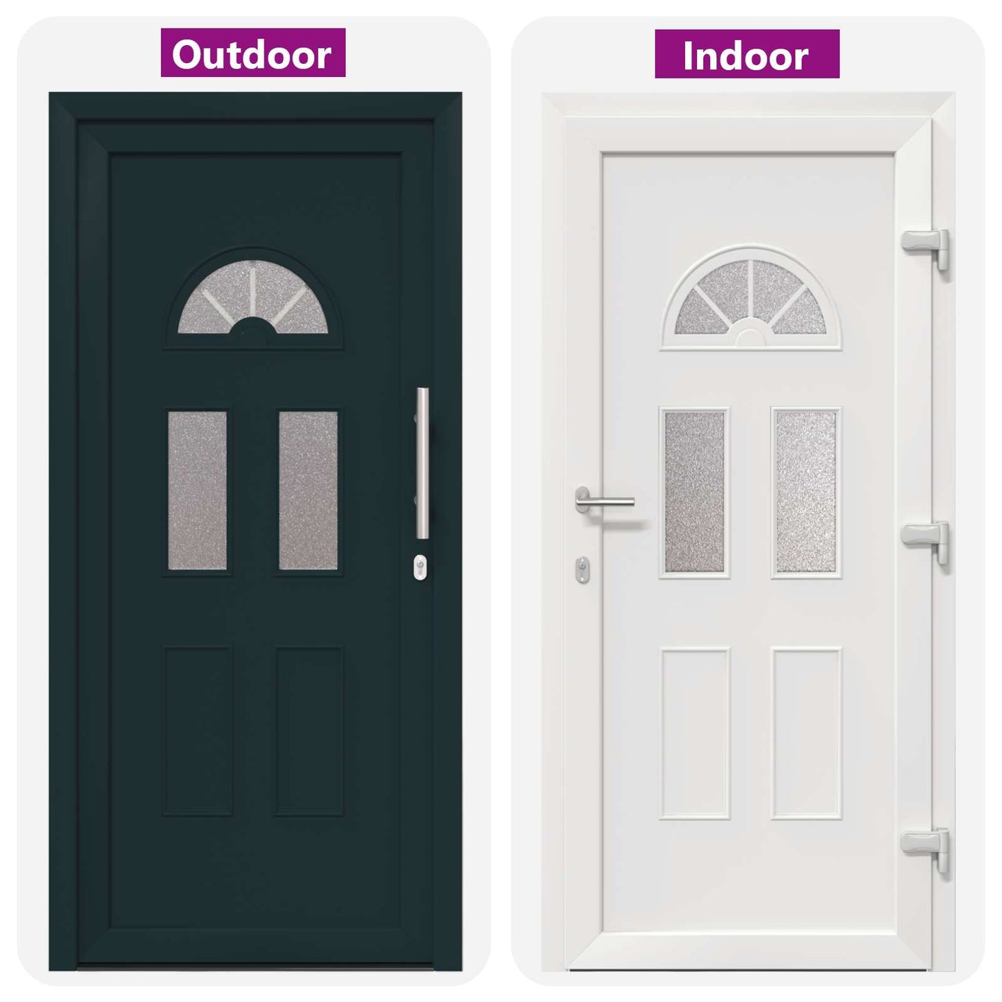 Hoveddør 110 x 210 cm PVC Antracit