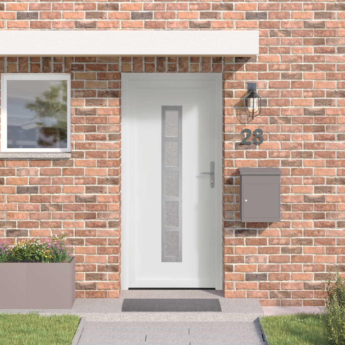 Hoveddør Hvid 98 x 208 cm PVC