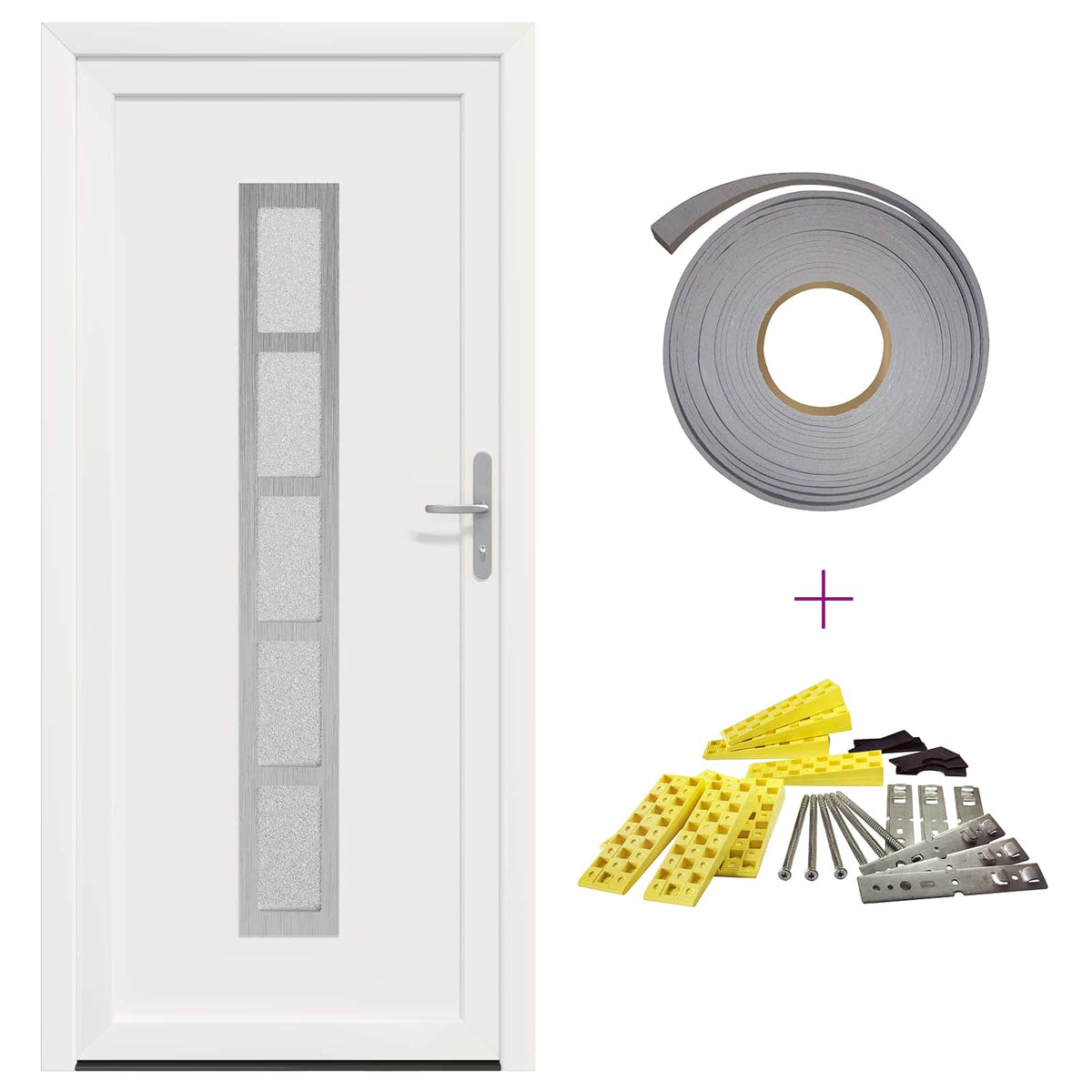 Hoveddør Hvid 98 x 208 cm PVC