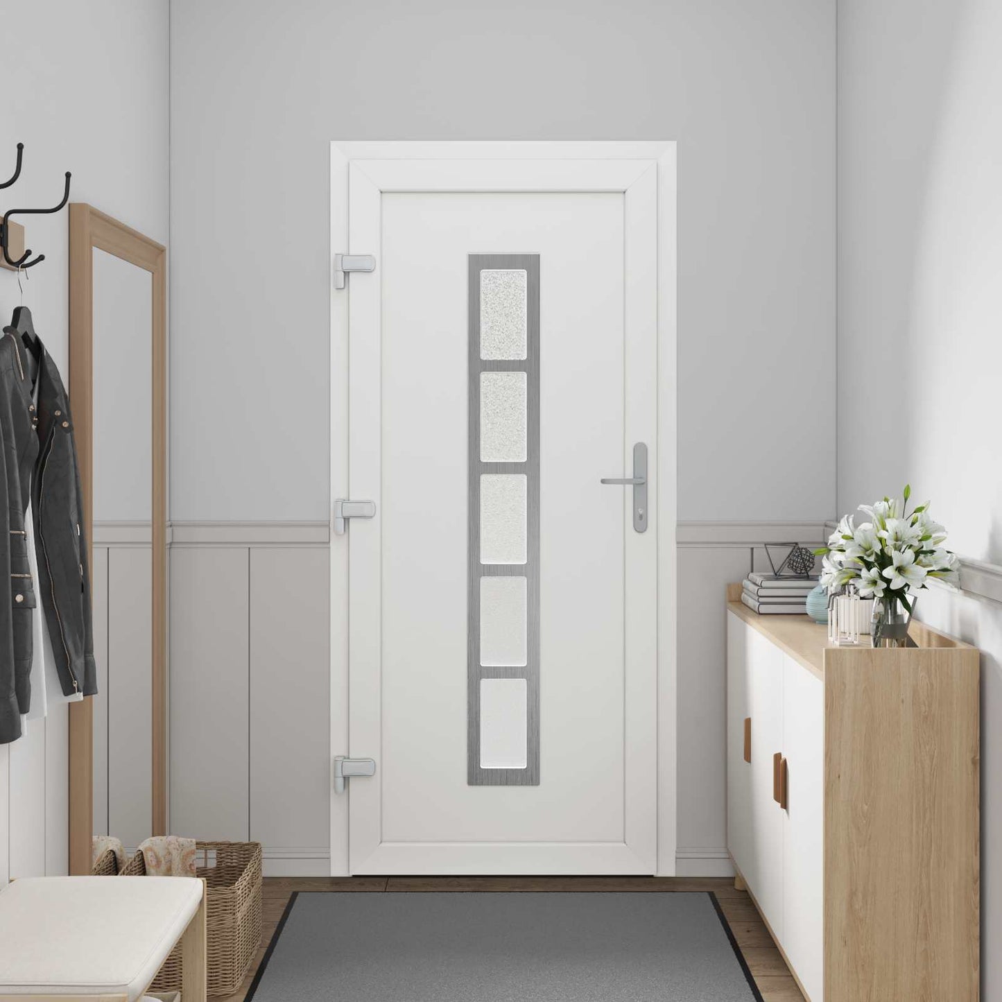 Hoveddør Antracit 98 x 200 cm PVC
