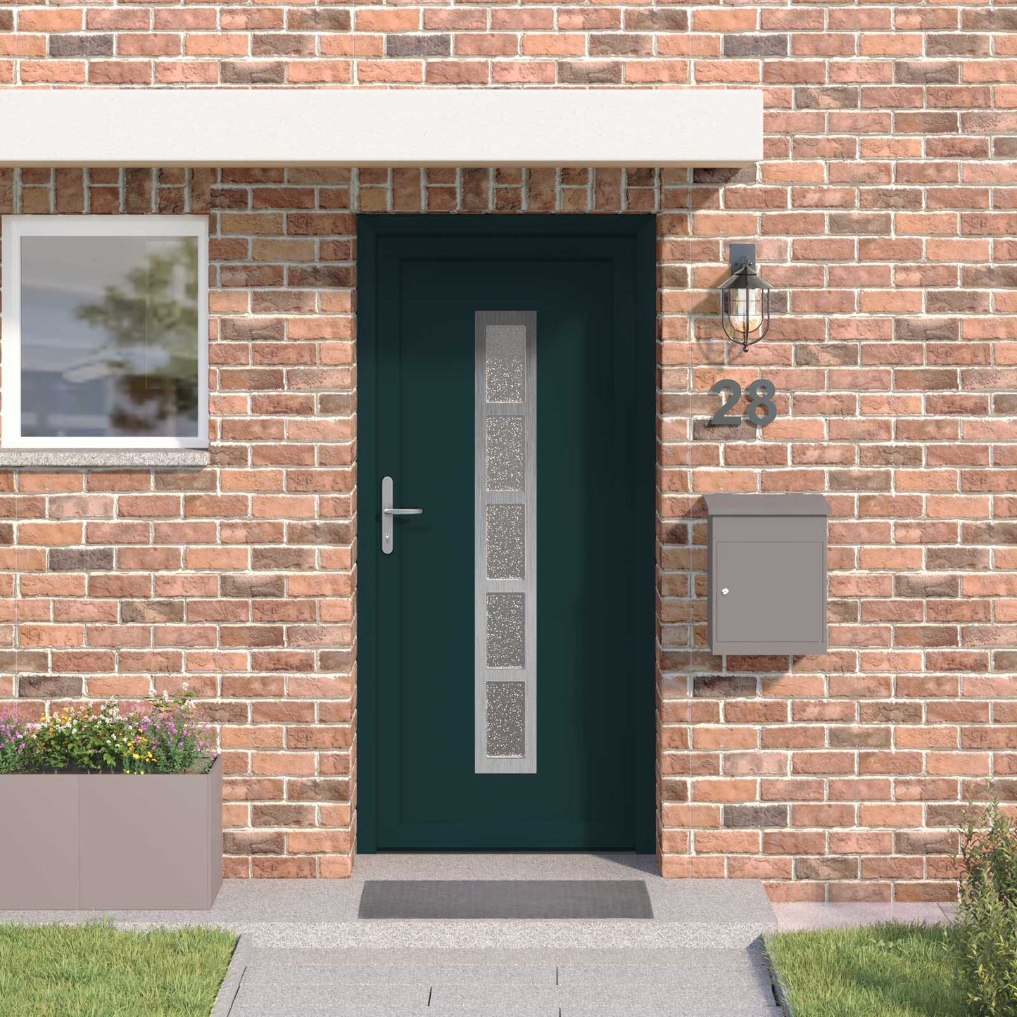 Hoveddør Antracit 98 x 208 cm PVC