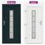 Hoveddør Antracit 108 x 208 cm PVC