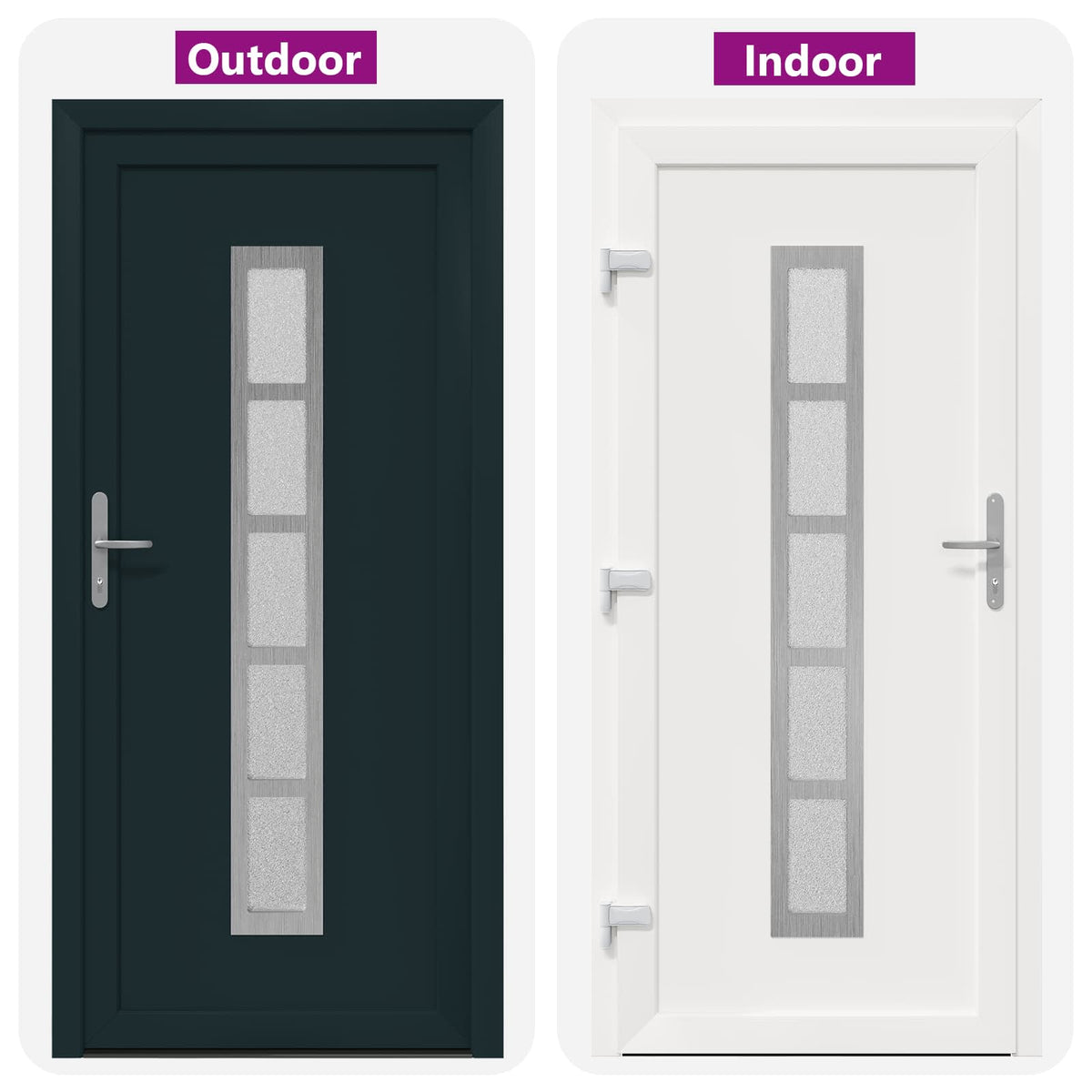 Hoveddør Antracit 108 x 208 cm PVC