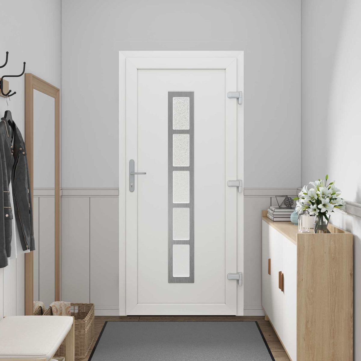 Hoveddør Antracit 98 x 200 cm PVC