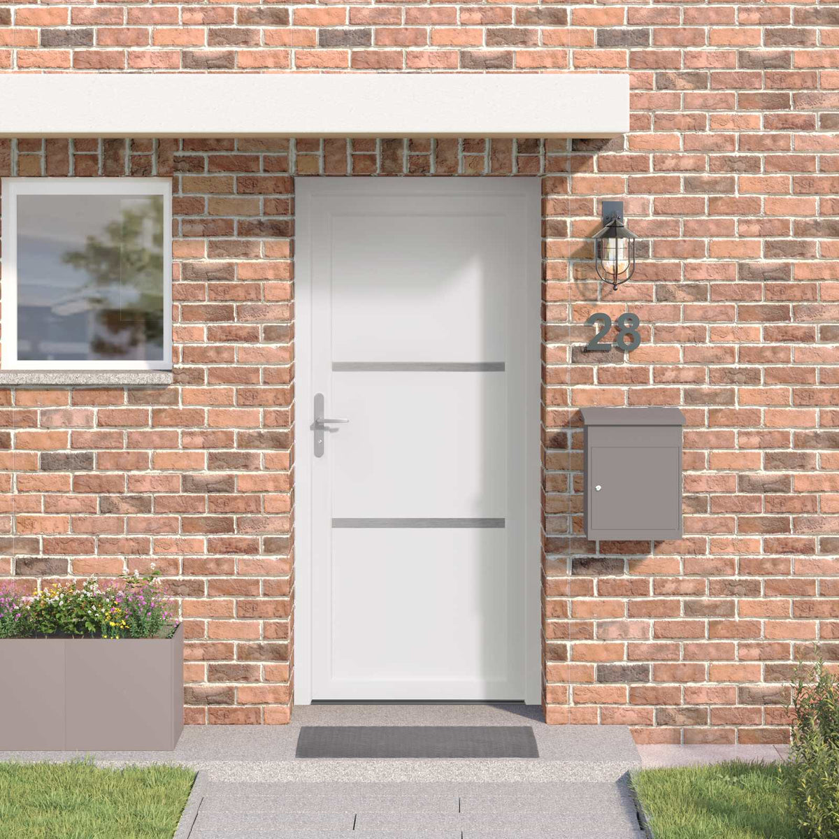 Hoveddør Hvid 98 x 208 cm PVC