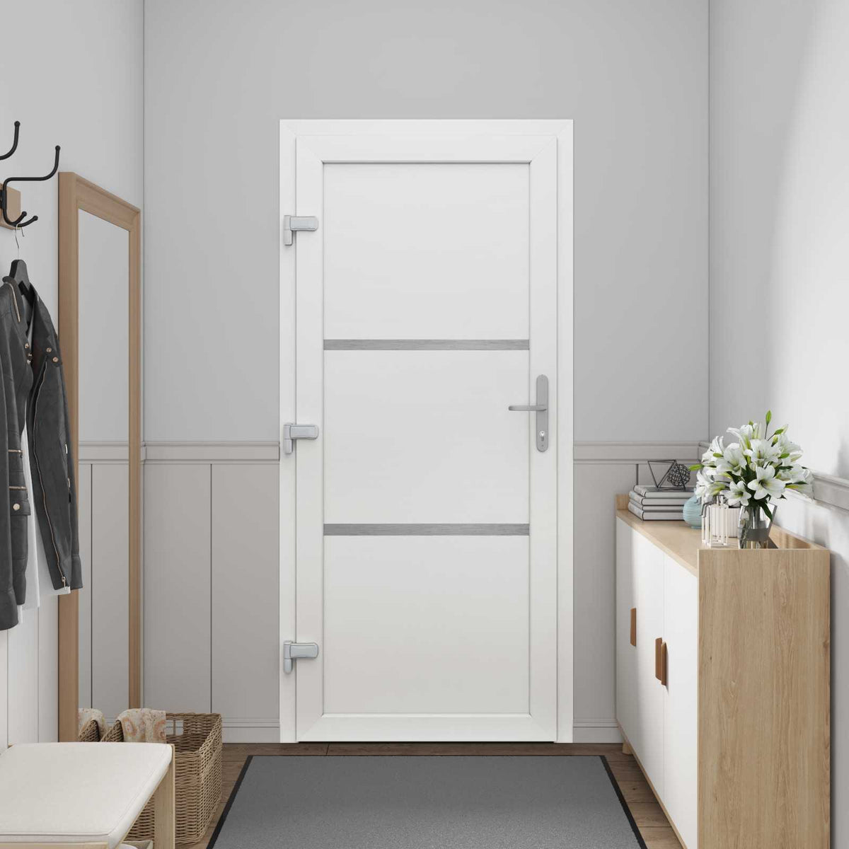 Hoveddør Hvid 98 x 208 cm PVC