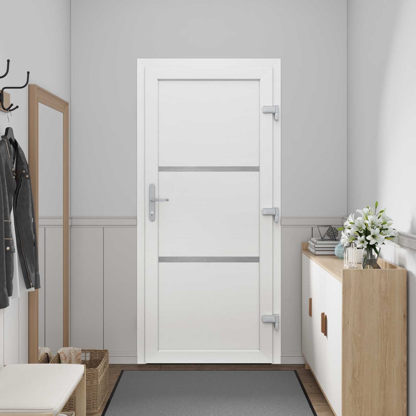 Hoveddør Hvid 88 x 200 cm PVC