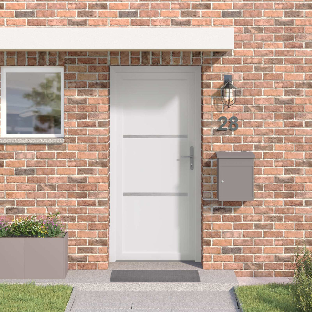 Hoveddør Hvid 98 x 208 cm PVC