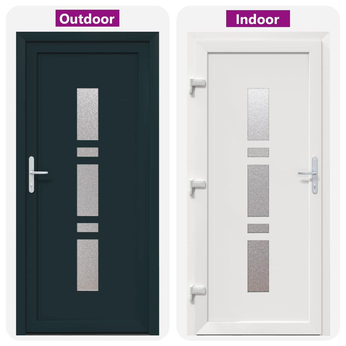 Hoveddør 88 x 200 cm PVC Antracit