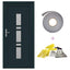 Hoveddør 98 x 200 cm PVC Antracit