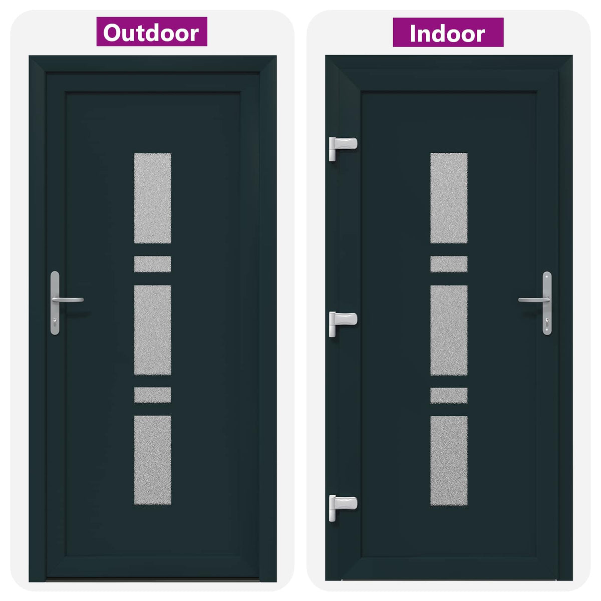 Hoveddør 98 x 200 cm PVC Antracit