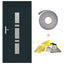 Hoveddør 98 x 208 cm PVC Antracit