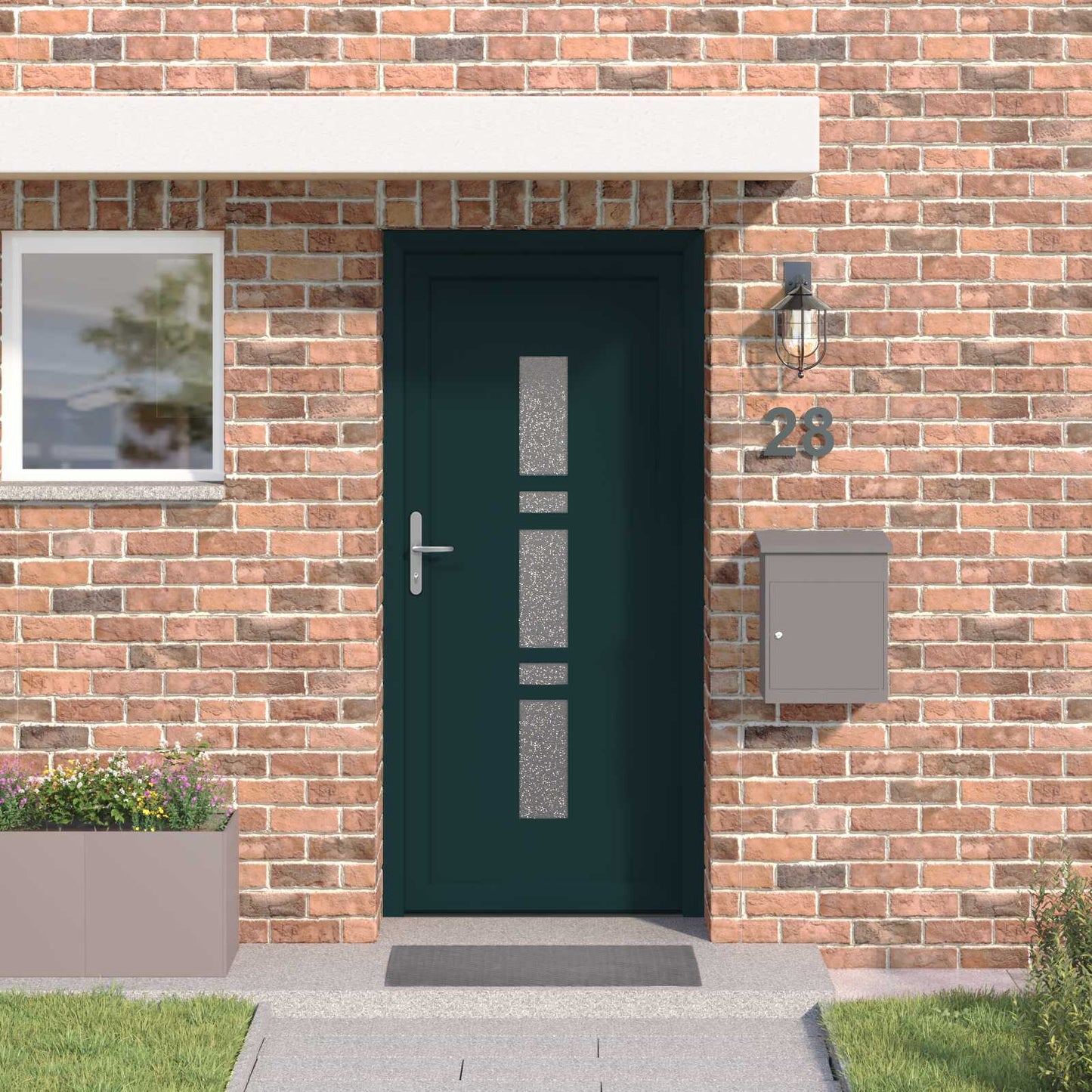Hoveddør 108 x 208 cm PVC Antracit