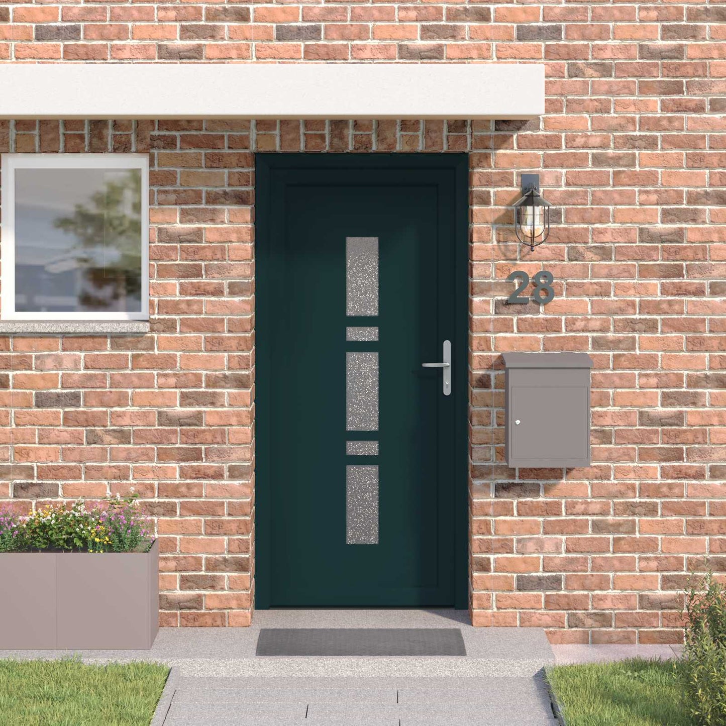 Hoveddør 88 x 200 cm PVC Antracit