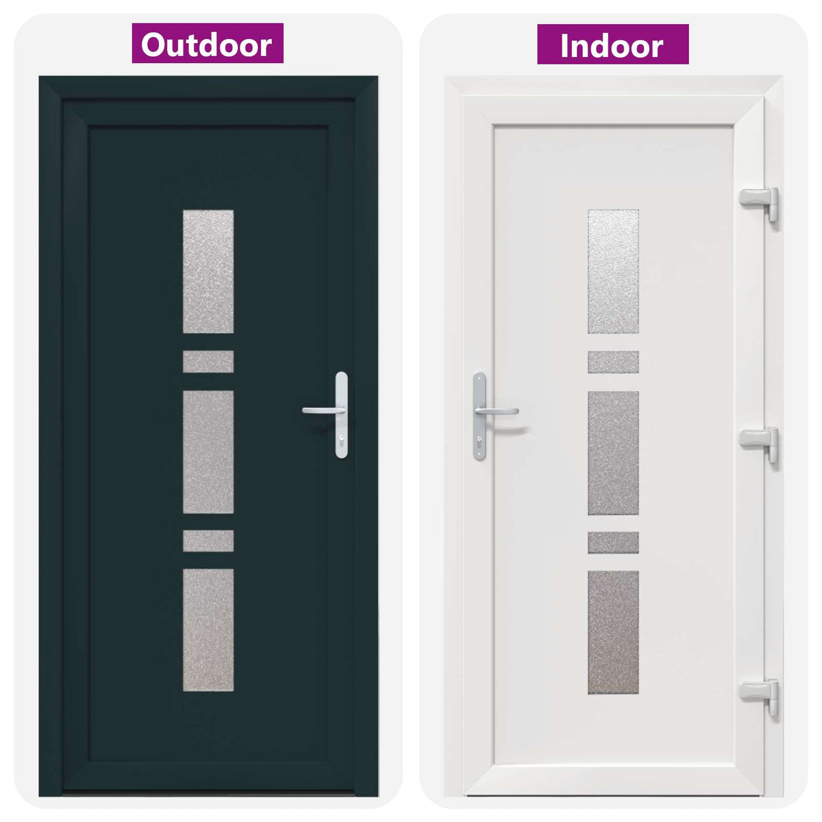 Hoveddør 88 x 200 cm PVC Antracit