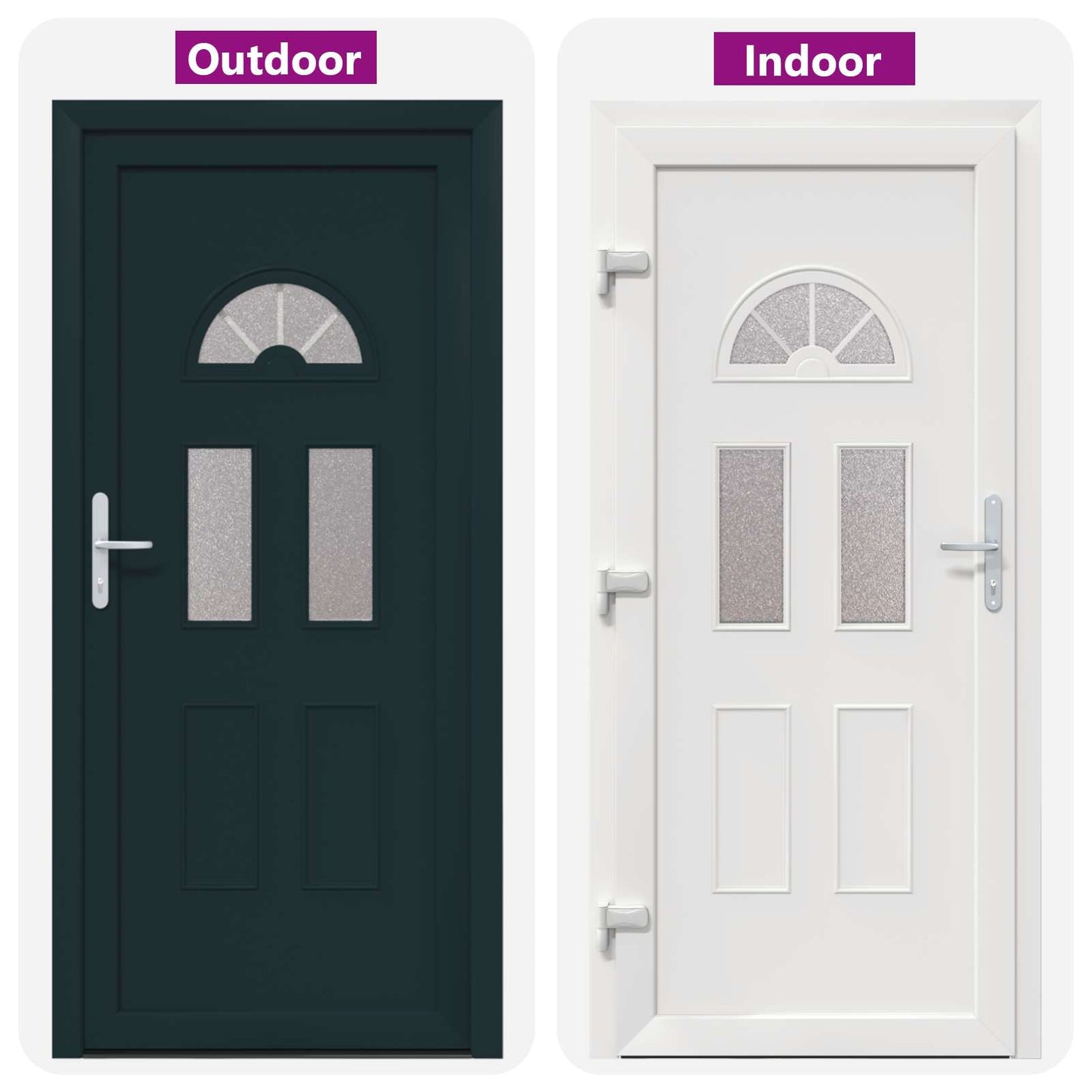 Hoveddør 98 x 208 cm PVC Antracit