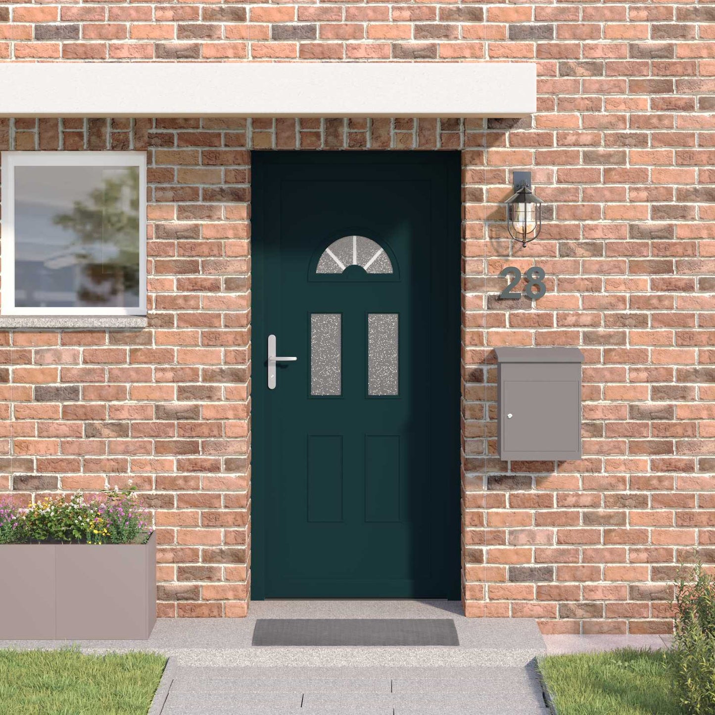 Hoveddør 110 x 210 cm PVC Antracit