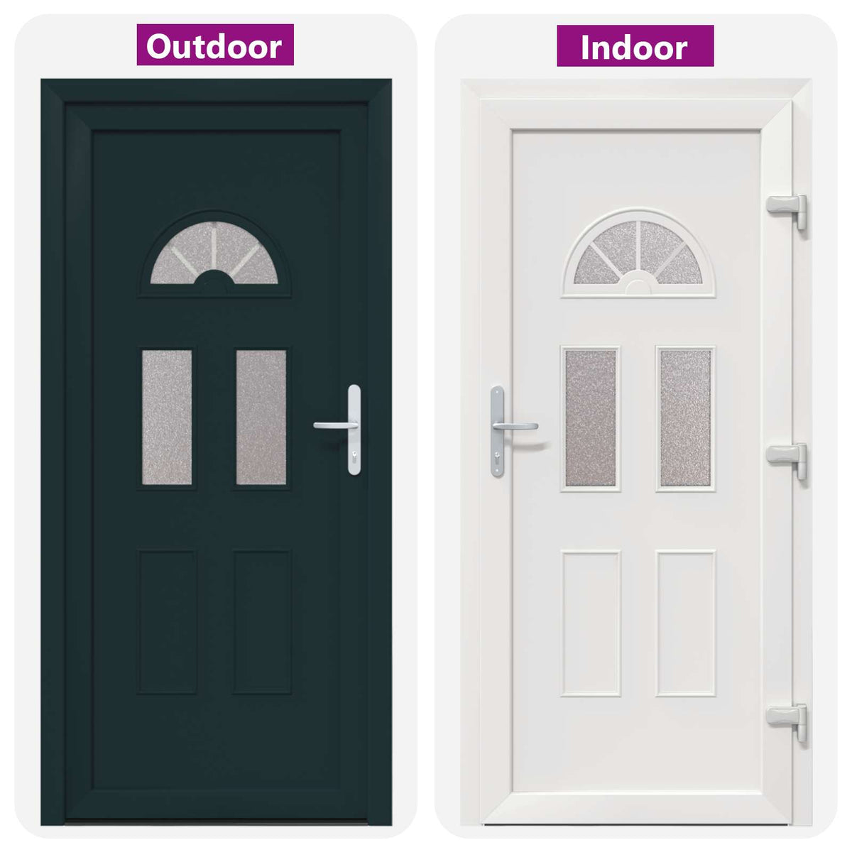 Hoveddør 88 x 200 cm PVC Antracit