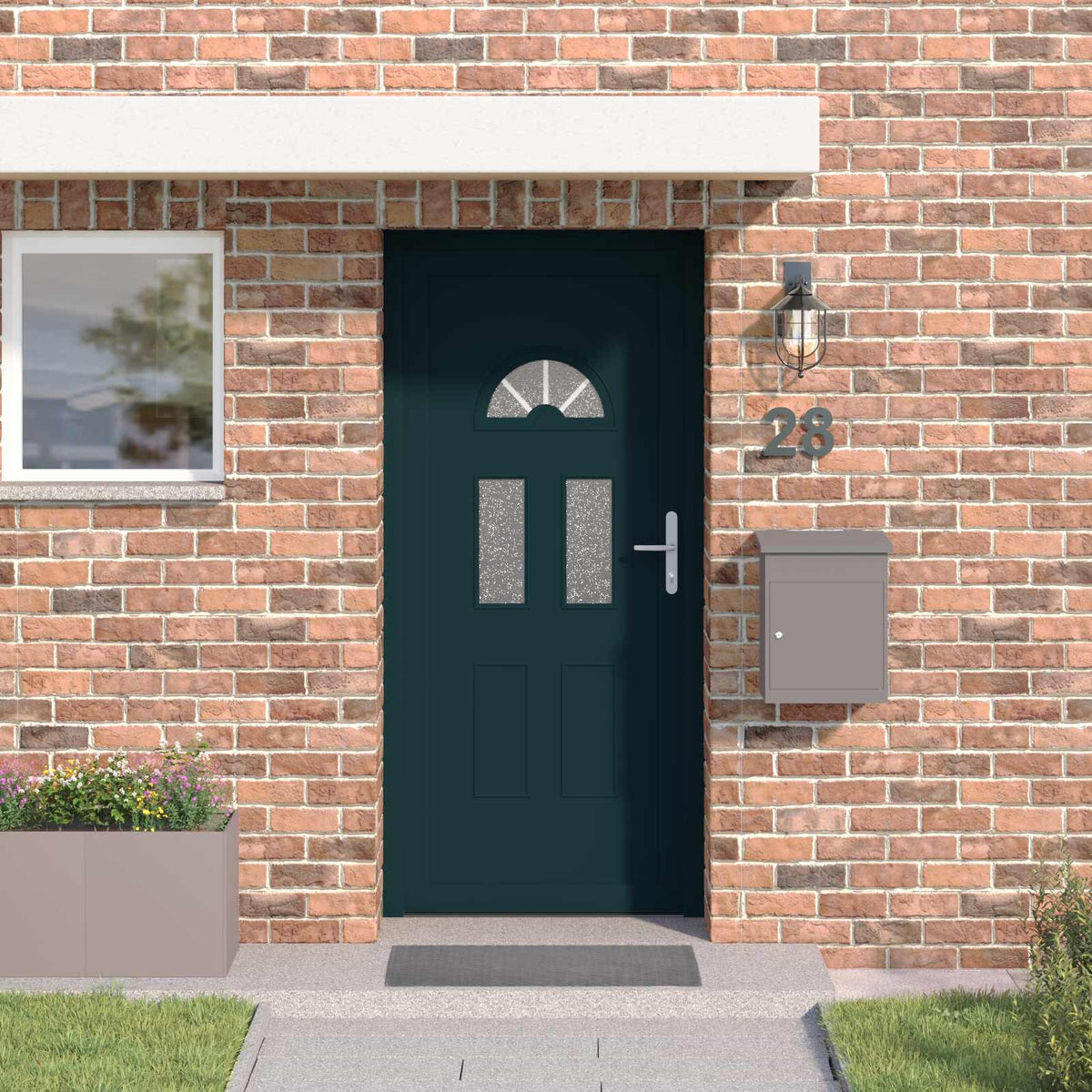 Hoveddør 98 x 208 cm PVC Antracit