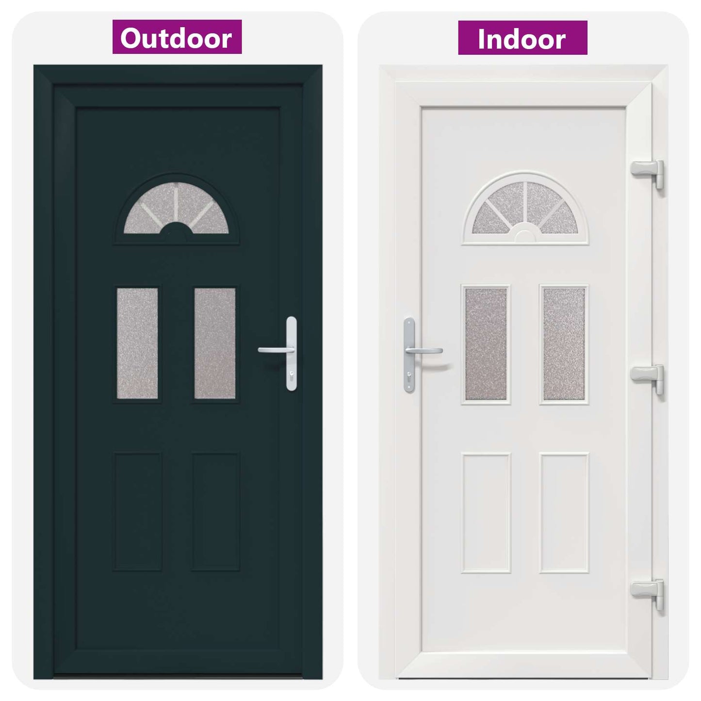Hoveddør 110 x 210 cm PVC Antracit