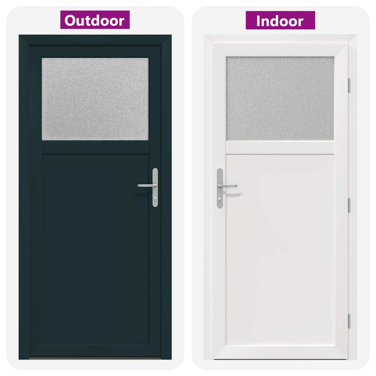 Sideskabsdør 98 x 198 cm PVC Antracit