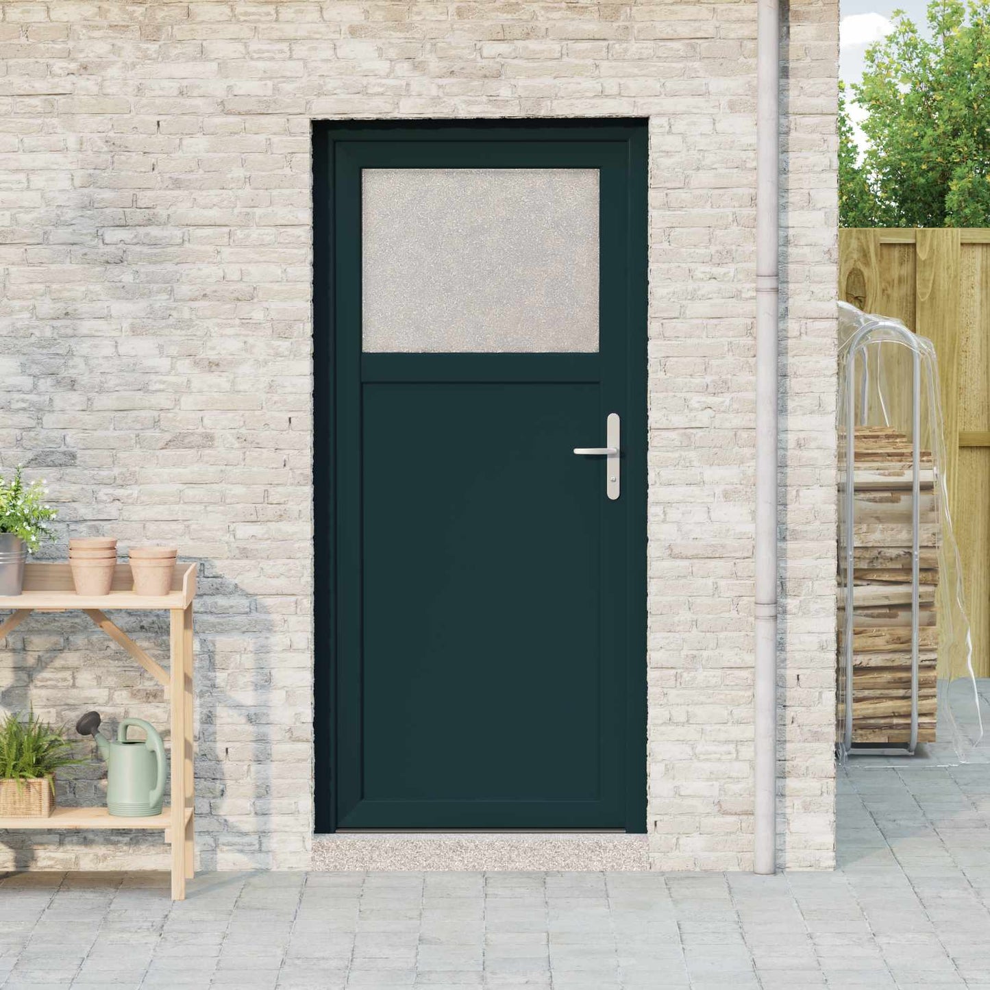 Sideskabsdør 88 x 198 cm PVC Antracit