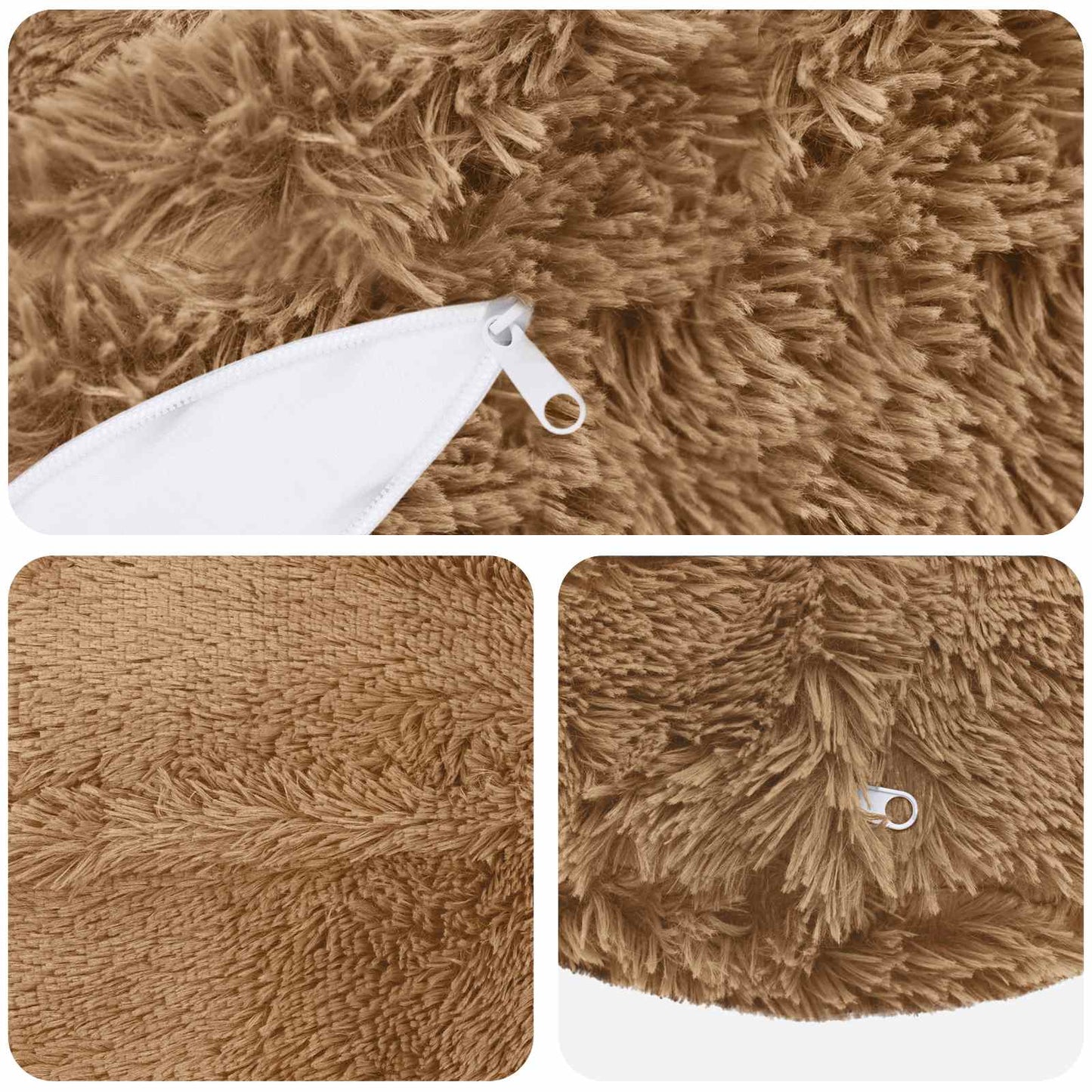 Pude med pude HEERLEN 6 stk. Gråbrun PV Fleece
